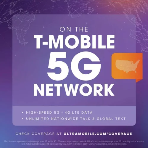 Vista 3 de $19/mes. Plan telefónico prepago Ultra Mobile con llamadas ilimitadas, texto y 3 GB de 5G • Datos 4G LTE (kit de tarjeta SIM)