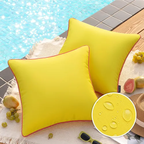 Vista 34 de Phantoscope - Juego de 2 fundas de almohada y cojín cuadradas decorativas, impermeables, para intemperie, sofás, carpas, 18 x 18 pulgadas
