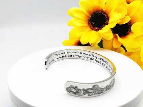 Vista 250 de Pulseras inspiradoras para mujer, joyería de acero inoxidable, con refranes, pulsera motivacional con mensaje oculto, pulseras grabadas para mejor
