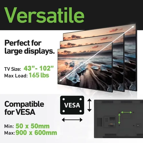 Vista 2 de Soporte de pared ultra delgado para TV LG UA77 Series LED AI 4K UHD Smart webOS (2025) 86UA7700PUA 86 pulgadas - 1.2 pulgadas de perfil bajo, grado