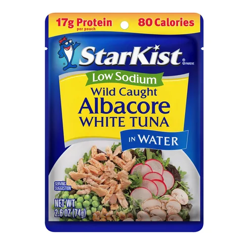 Vista 14 de StarKist Albacore - Bolsa de agua de atún blanco de 6.4 onzas (paquete de 12) 19g Protein Per Serving, Gluten Free, Soy Free, Ready to Eat, No