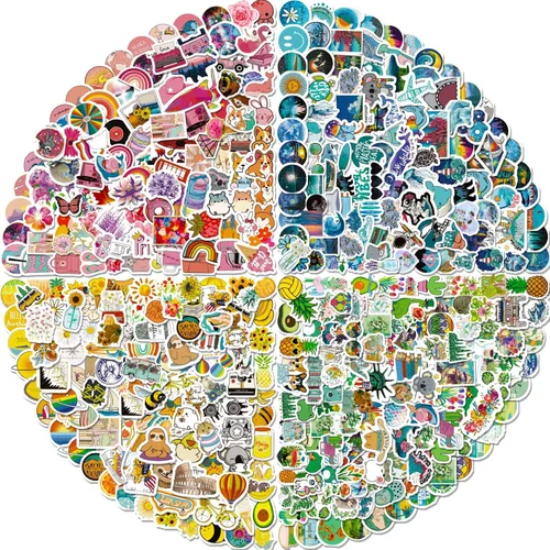 Vista 12 de Arme Paquete de 400 piezas de calcomanías de animales, calcomanías lindas de animales impermeables, calcomanías de mascotas para niños pequeños