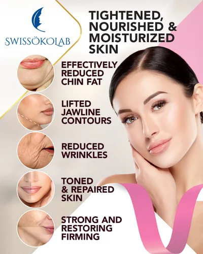 Vista 3 de SWISSÖKOLAB Máscara facial con levantamiento en forma de V, parche para barbilla, reductor de mentón, ajuste de contorno de barbilla, reafirmante