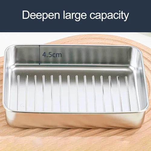 Vista 5 de Recipiente de tocino para refrigerador, 1000ML/2000ML/800ML/400ML Crisper Box 304 Recipientes herméticos de almacenamiento de carne con tapas