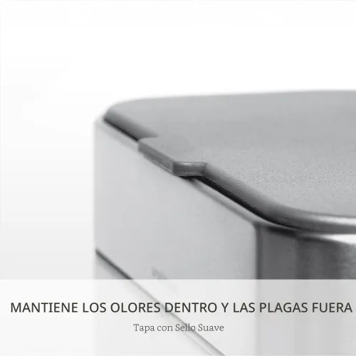Vista 7 de simplehuman Contenedor de compost, contenedor desmontable y de encimera, 4 litros / 1.06 galones, acero inoxidable cepillado