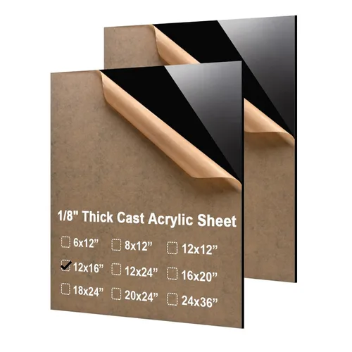 Vista 64 de KINLINK Láminas de plexiglás 6x12 de 1/8 pulgada de espesor - Lámina de acrílico negro fundido de 3mm, lámina de plástico policarbonato