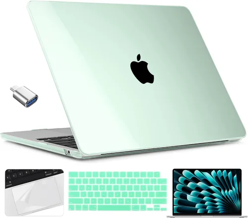 Vista 25 de TWOLSKOO Compatible con funda para MacBook Air M4 de 15 pulgadas versión 2025-2023 M4 A3241 M3 A3114 M2 A2941, carcasa rígida de plástico y Cristal