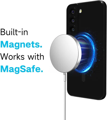 Vista 3 de Svanove Funda magnética de silicona para Samsung Galaxy S22, compatible con Magsafe, bonita funda para mujer, goma de gelatina brillante delgada