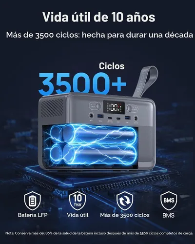 Vista 6 de DARAN Estación de energía portátil R200 192Wh, fuente de alimentación Gris
