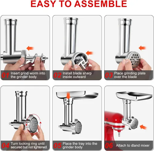 Vista 4 de Accesorios de aluminio para molinillo de alimentos para batidoras de pie