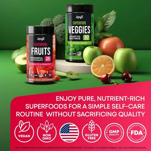 Vista 6 de Suplemento de frutas y verduras – Suplemento alto en fibra para inmunidad, intestino y energía – Super Rojos y Super Greens Suplementos con raíz