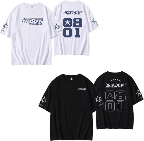 Vista 2 de DHSPKN Stray Kids - Camiseta de 5 estrellas para álbum de Felix Jisung, Hyunjin Minho, Bangchan Changbin, camiseta unisex para conciertos