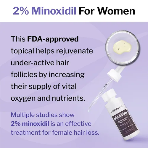 Vista 2 de Shapiro MD Hair Growth Experts Minoxidil Solución tópica al 2% para mujeres, el suero promueve el recrecimiento del cabello al reactivar