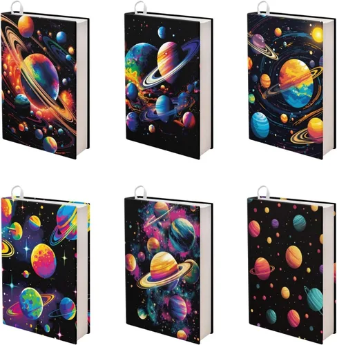 Vista 34 de Rnyleeg Paquete de 6 fundas protectoras de libros de bolsillo para niños, con temática deportiva, elástica, para amantes de los libros, estudiantes