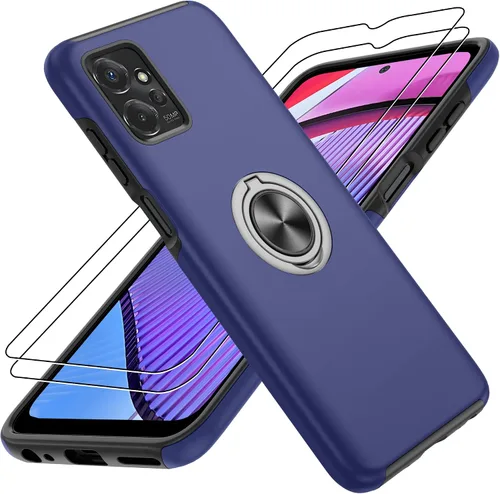 Vista 54 de Gritup - Funda para Galaxy A05S con protector de pantalla HD×2, funda protectora para teléfono a prueba de golpes con soporte magnético de anillo