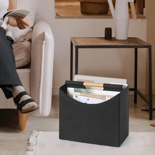 Vista 7 de Soporte plegable para revistas, archivador de revistas con asa, estante para revistas, almacenamiento de revistas de periódicos, carpeta de archivos