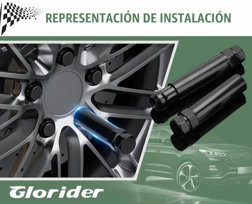 Vista 5 de Llave de tuercas de 7 estrías Glorider con adaptador de gran tamaño para llave con 21mm y 22mm hexagonales Reemplazo 14x1.5 14x2 9/16 cerradura