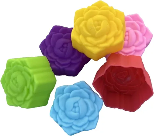 Vista 12 de 36 PCS Moldes para Hornear en Forma de Flor de Silicona Grado Alimenticio Antiadherente Mini Bandejas para Cupcakes, Pudines, Chocolates