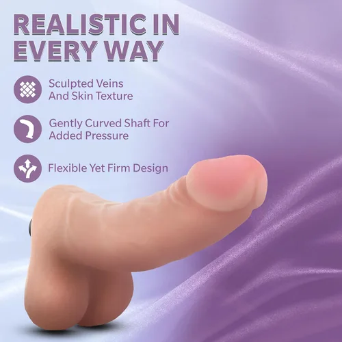 Vista 5 de Consolador vibrador Blush de 5.5 pulgadas para principiantes, 10 funciones vibratorias para estimulación intensa, estimulación del punto G, polla