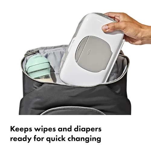 Vista 2 de Dispensador de Toallitas OXO Tot On-The-Go con Bolso para Pañales, Gris