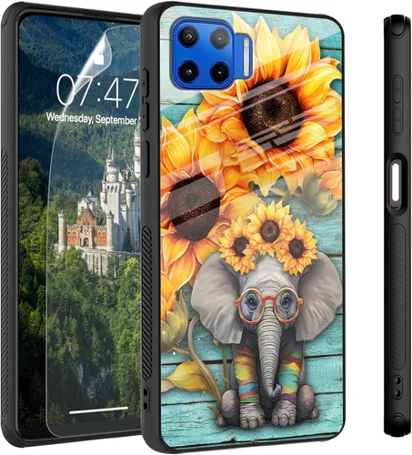 Vista 16 de Funda para Motorola Moto Edge 2022, cubierta trasera de vidrio templado con protector de pantalla, funda protectora a prueba de golpes para Motorola