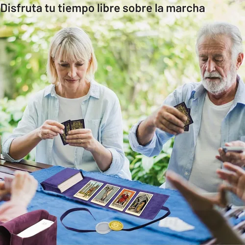 Vista 8 de El kit de 3 piezas de bolsa de tarot contiene caja de almacenamiento de cartas de tarot de terciopelo y moneda para tomar decisiones, bolsas de tela