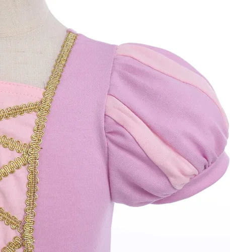 Vista 5 de Vestido de princesa morado para niñas, disfraz de princesa enredado con corona, vestido de cumpleaños, Halloween, carnaval, Navidad, cosplay