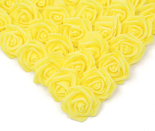 Vista 14 de IPOPU Cabezales de rosas artificiales, 100 rosas falsas de espuma negra de aspecto real para bricolaje, bodas, baby shower, centros de mesa 100