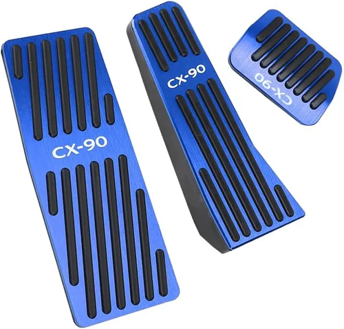 Vista 10 de BOYUER Juego de 3 almohadillas antideslizantes para pedal de acelerador de gas de freno de aluminio sin perforaciones para Mazda CX-5 2013-2025 Negro