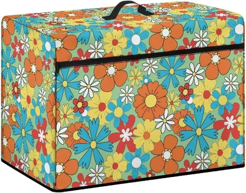 Vista 34 de Funda para máquina de coser de flores hippie grande, cubierta antipolvo, protección de fácil limpieza para máquina de coser, resistente a las Flor