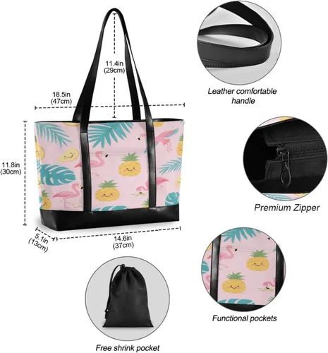 Vista 4 de Linda funda para portátil de flamencos rosados moderna con bolsa de cremallera para el trabajo para yoga con tablet maletin ejecutivo para mujer