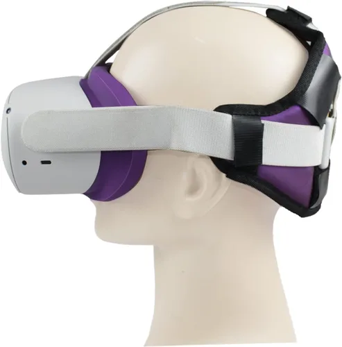 Vista 3 de Head Strap for Oculus Quest 2 Accessories, Adjustable and Lightweight Elite Strap and Decompression Comfort Foam VR Headrest Accessories Silicone