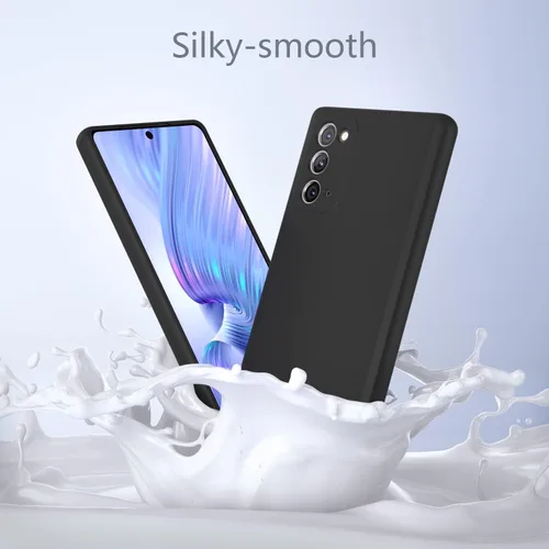 Vista 4 de Funda para Galaxy Note20, silicona líquida, delgada, suave, TPU Fit, protección de cuerpo completo, a prueba de golpes, para Galaxy Note 20 de 6.7