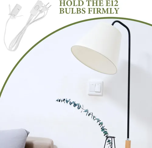 Vista 5 de 2 piezas E12 Cable de repuesto E12 Cristal Lámpara Cable de Reemplazo de Luces Enchufe Enchufe en la Bombilla de Luz del Himalaya Cable Eléctrico