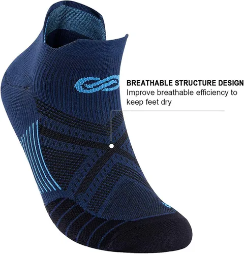 Vista 3 de PAPLUS Ankle Compression Sock for Men and Women 246 Pairs, Low Cut Compression Running Sock with Ankle Support