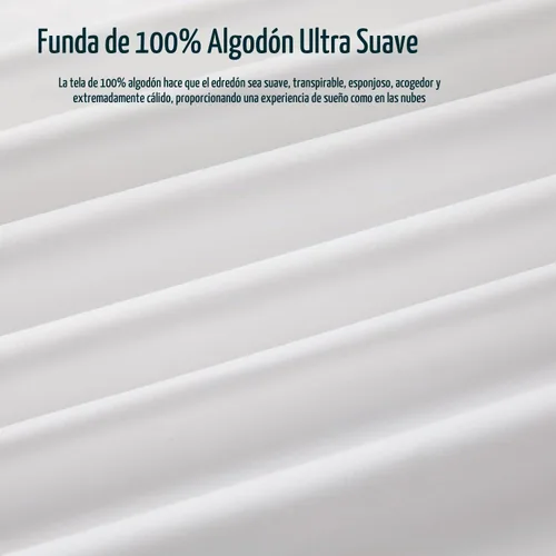 Vista 8 de Pacific Coast Edredones de Plumón Tamaño Queen, Relleno de Edredón 100% Algodón, Edredón Blanco Extra Esponjoso, Ultra Suave, Transpirable, Ropa