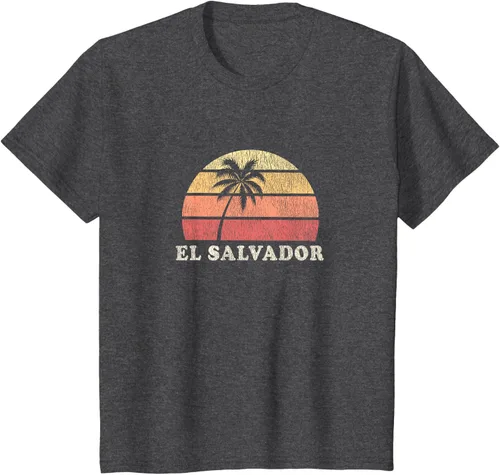 Vista 33 de El Salvador Vintage 70s Retro Throwback Design Camiseta, Azul