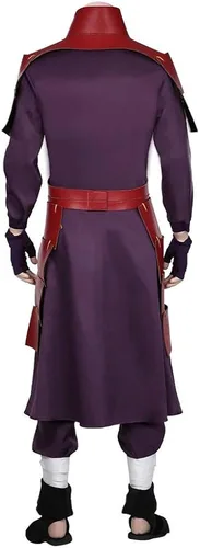 Vista 3 de XeUiao Uchiha Madara - Disfraz de kimono para cosplay, peluca y guantes para Halloween