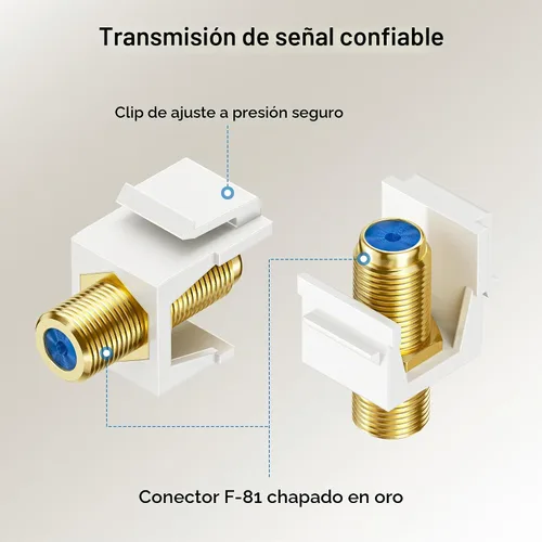 Vista 3 de Cable Matters Paquete de 5 insertos de conector Keystone RG6, cambiador