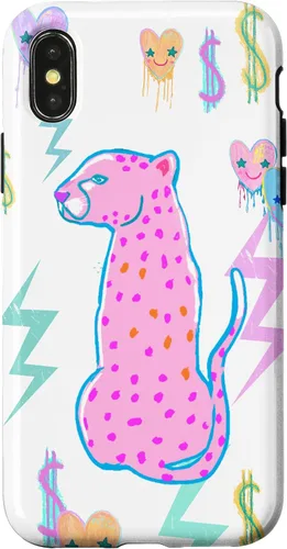 Vista 5 de iPhone 16 Preppy Art Cheetah, Pink Cheetah, Preppy Art Estética Funda