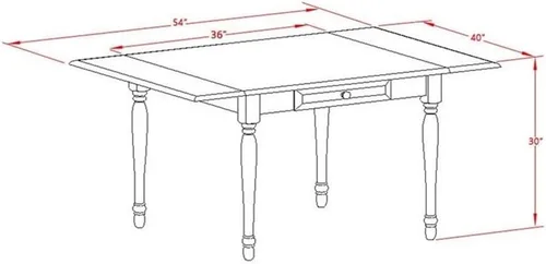 Vista 5 de East West Furniture MZAV3-BCH-W - Juego de comedor de 3 piezas para espacios pequeños que contiene una mesa de comedor rectangular con gotas y 2