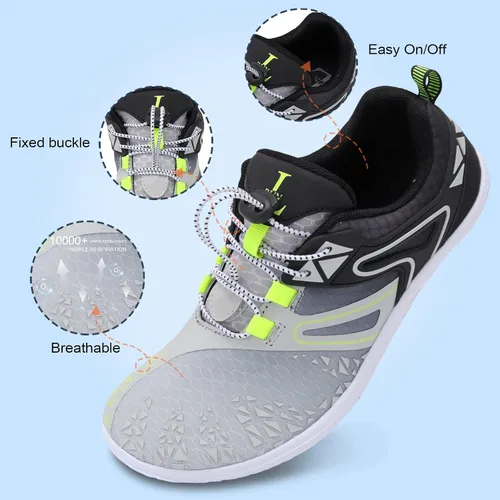 Vista 4 de L-RUN Zapatos de agua para hombre y mujer, zapatos de agua descalzos para senderismo, secado rápido, calcetines acuáticos para natación, buceo