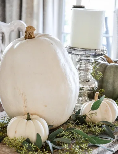 Vista 6 de TomorrowSeeds - Semillas de calabaza blanca Lumina - Más de 10 unidades - para plantar Halloween otoño tallado fantasma Casper oso polar Calabaza