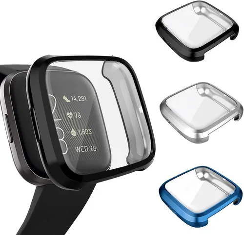 Vista 15 de Paquete de 3 protectores de pantalla compatibles con Fitbit Versa 2, GHIJKL, ultrafino, suave, TPU, funda protectora completa contra golpes