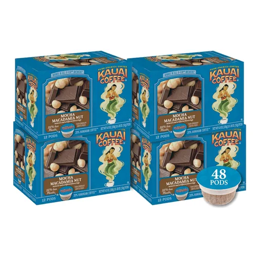 Vista 14 de Kauai Coffee Cápsulas K-Cup para cafeteras Keurig, café arábica, 10% hawaiano, tostado medio, aroma brillante con notas florales, descafeinado, 1