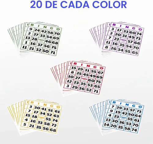 Vista 7 de GSE - Tarjetas de juego de bingo jumbo con números de fácil lectura, 100 hojas de bingo reutilizables 100