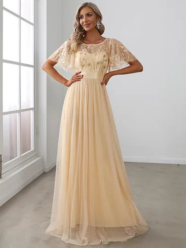 Vista 4 de Ever-Pretty - Vestido con bordado cintura imperial y acampanado para mujer 0904 para fiesta y graduación
