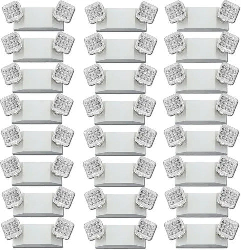 Vista 12 de LED Emergency Lights with Battery Backup 6 Pack, Commercial Emergency Lights Fixture Two Head Adjustable, Hardwired Emergency Light for Business