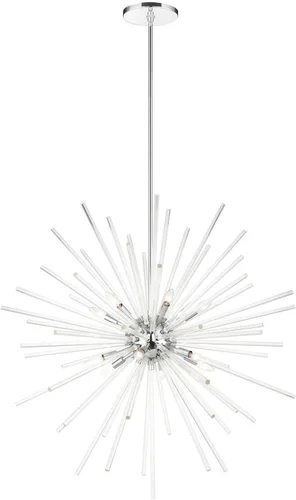 Vista 6 de Livex Lighting Utopia - Lámpara colgante de 12 luces de cromo pulido