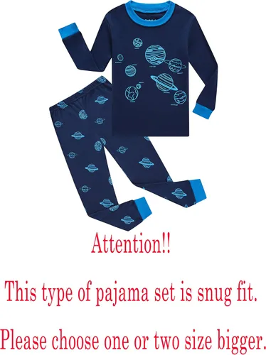 Vista 2 de Family Feeling - Conjunto de 2 piezas de pijama de Navidad a rayas para niños y niñas 100 algodón
